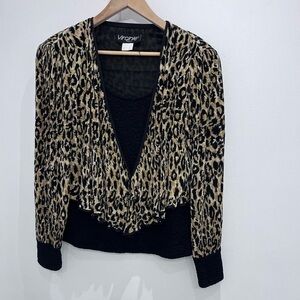 𝅺VINTAGE animal print blouse long sleeve